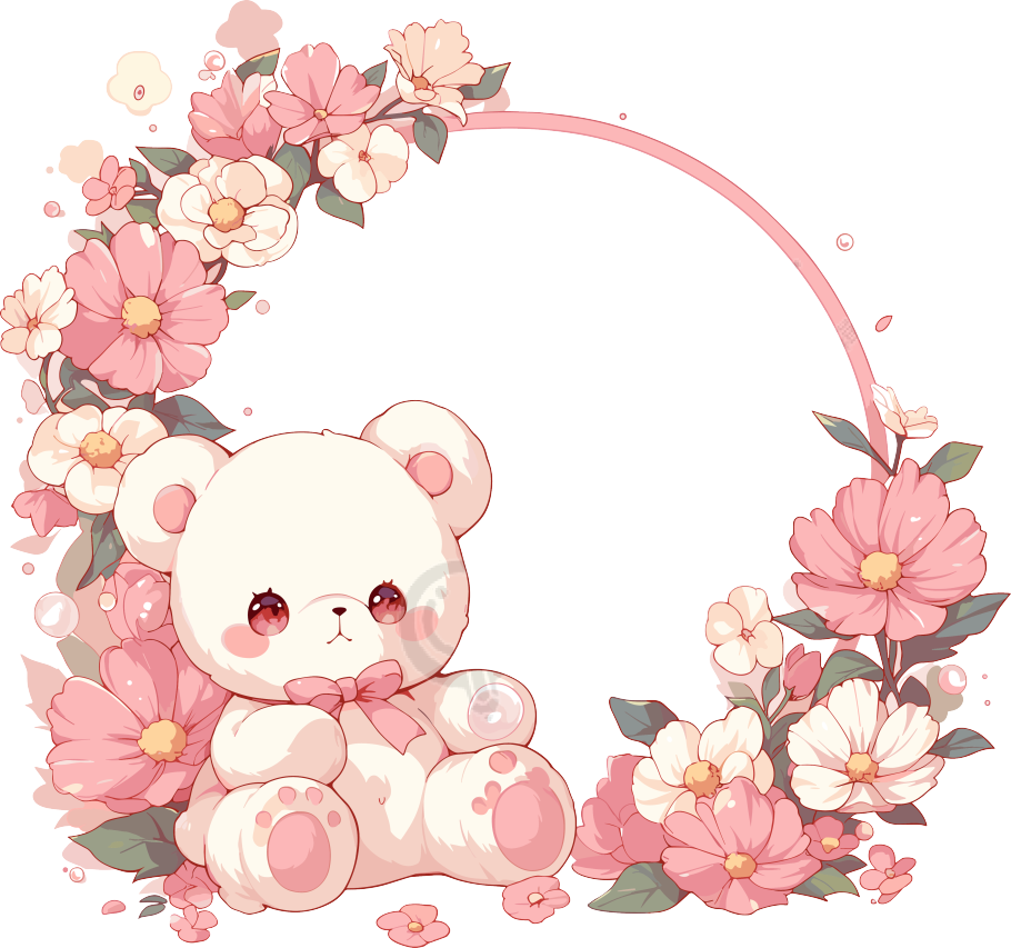 鲜花边框唯美插图