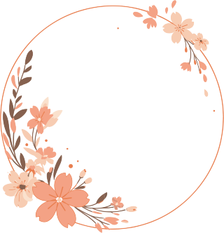 鲜花边框极简插画