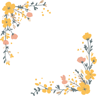 鲜花边框PNG商用插画