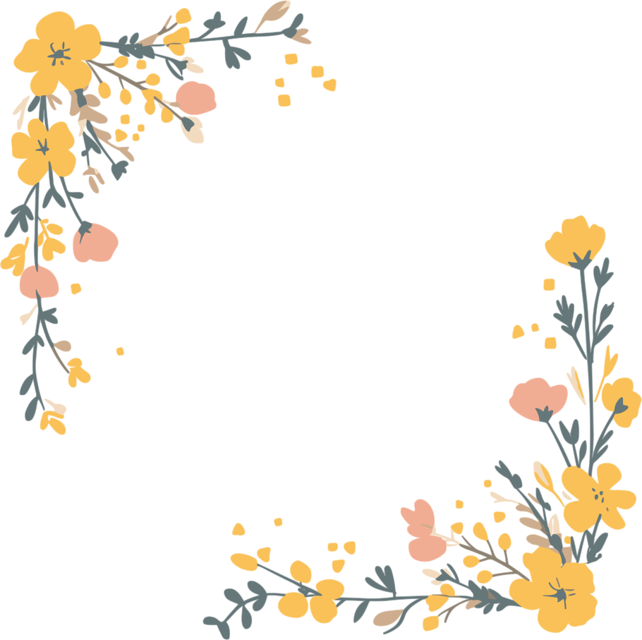 鲜花边框PNG商用插画