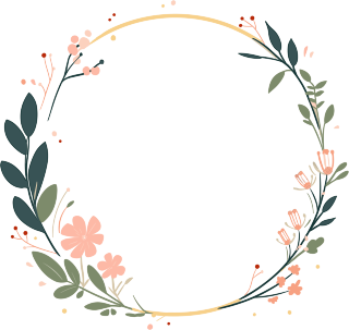 鲜花边框时尚插图