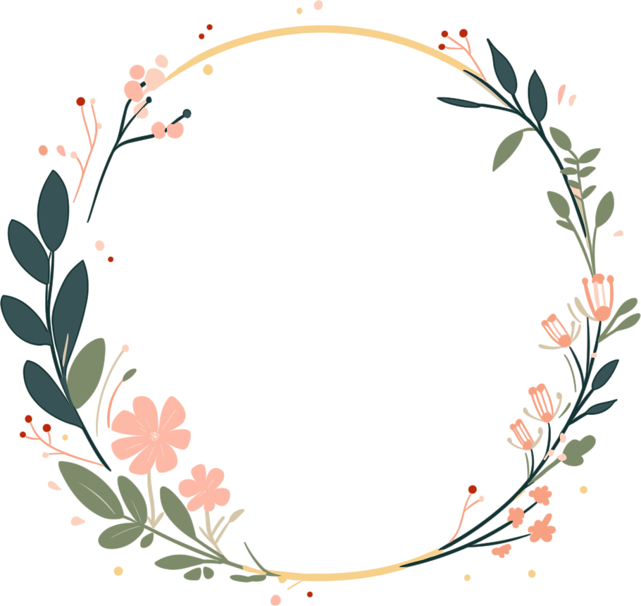 鲜花边框时尚插图