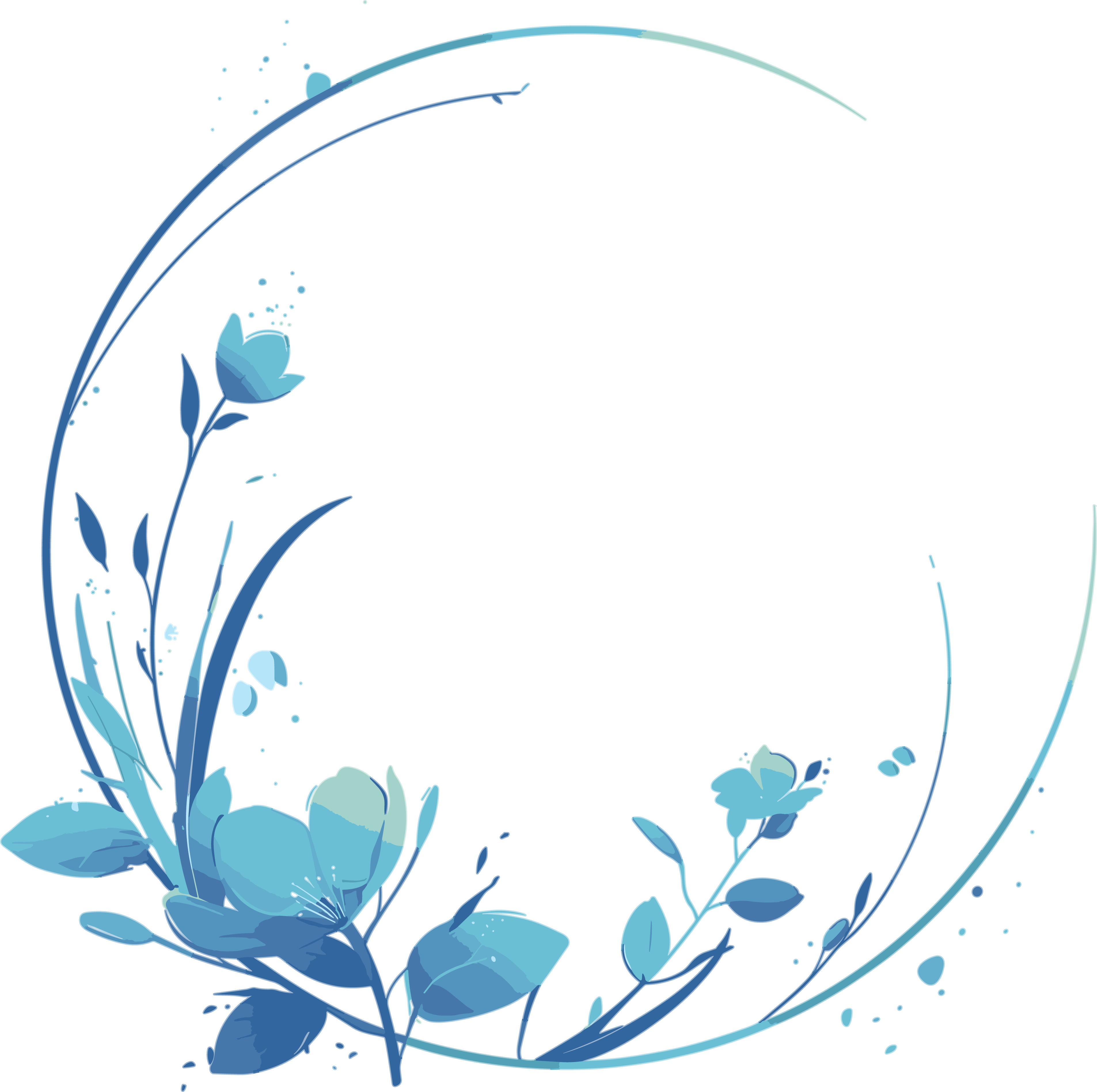 鲜花边框极简风素材