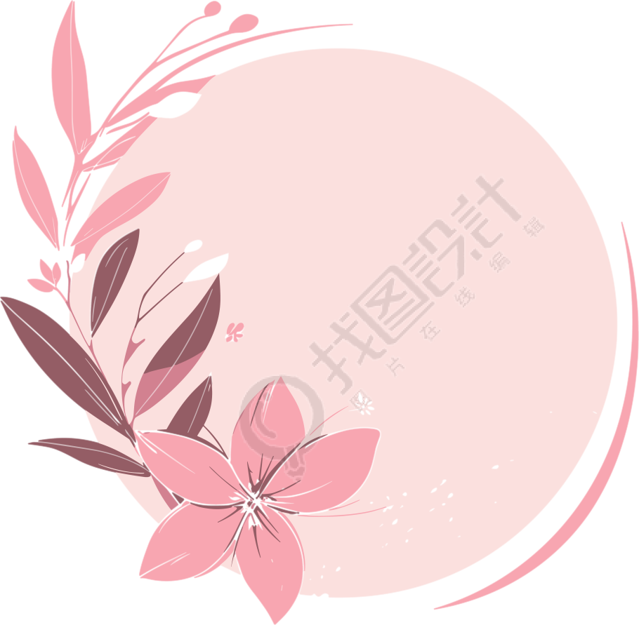 鲜花边框装饰素材