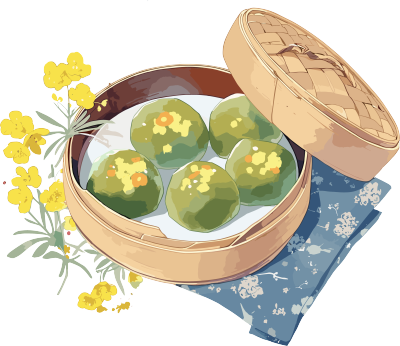 青团美味插画