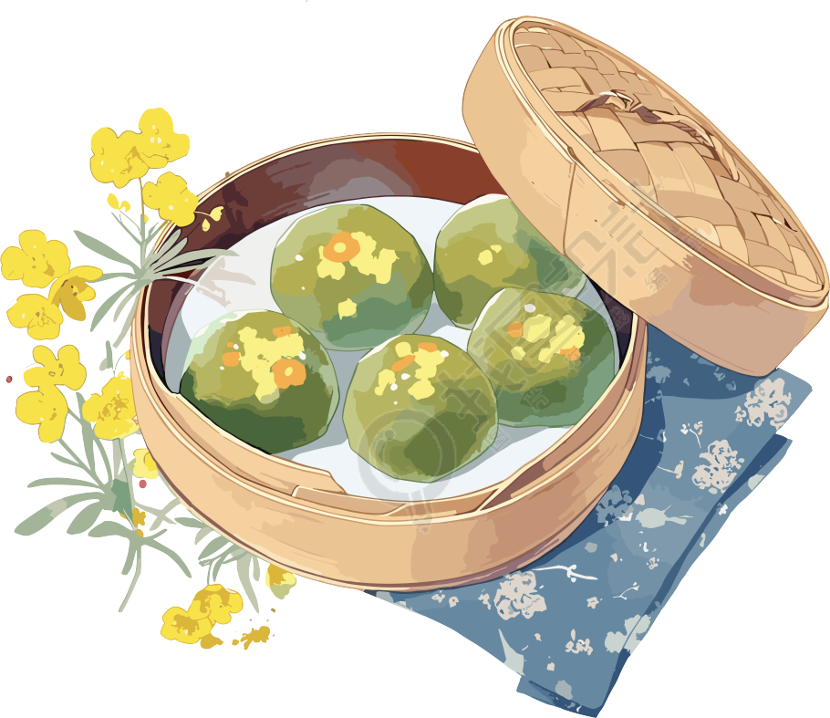 青团美味插画