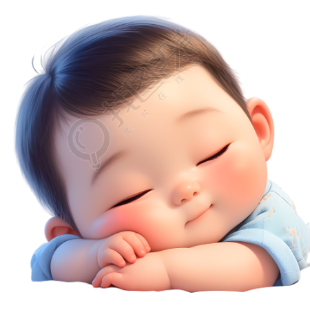 睡觉婴儿乖巧插画