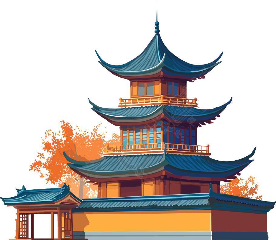 国风建筑图形素材