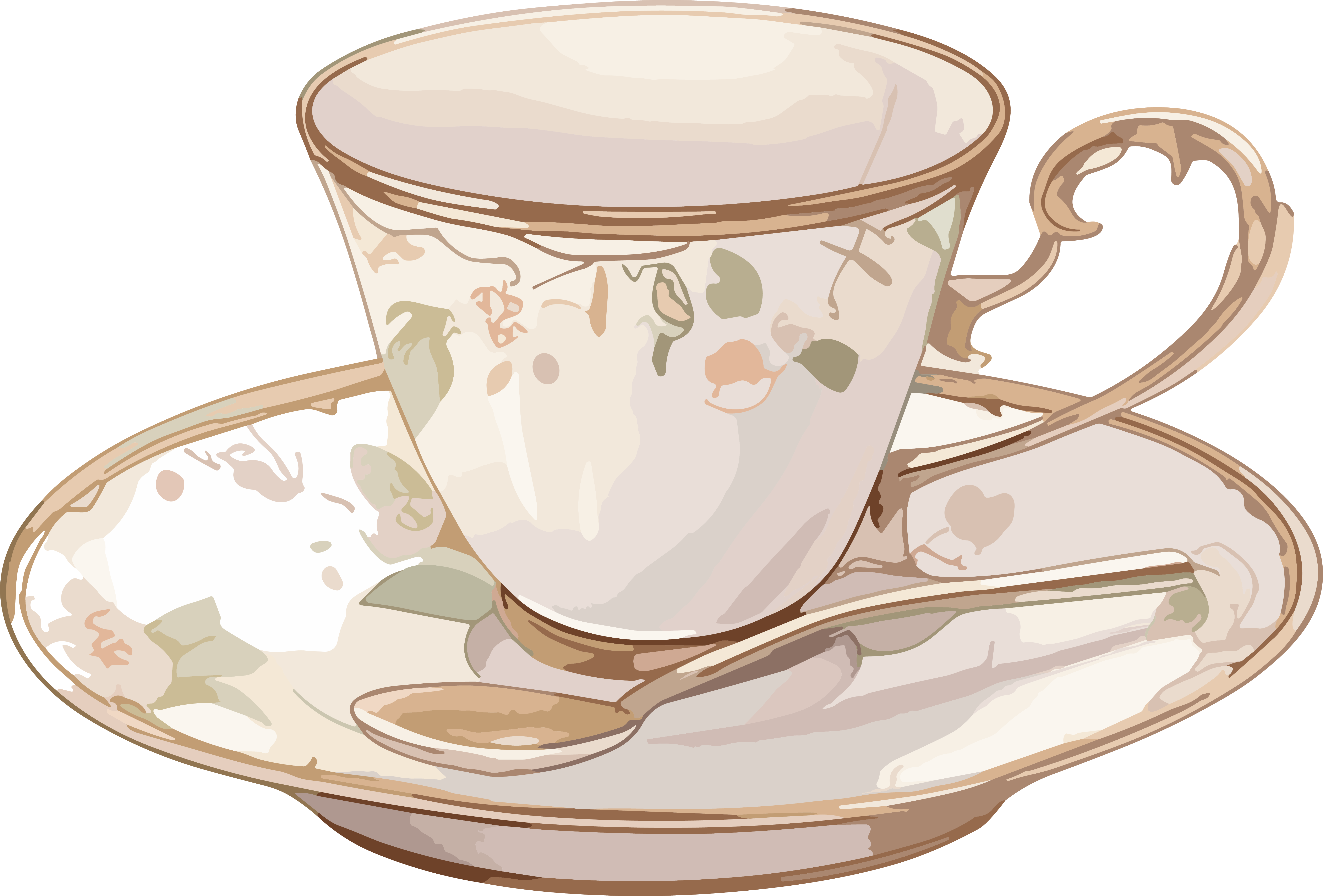 茶杯贴纸手账素材