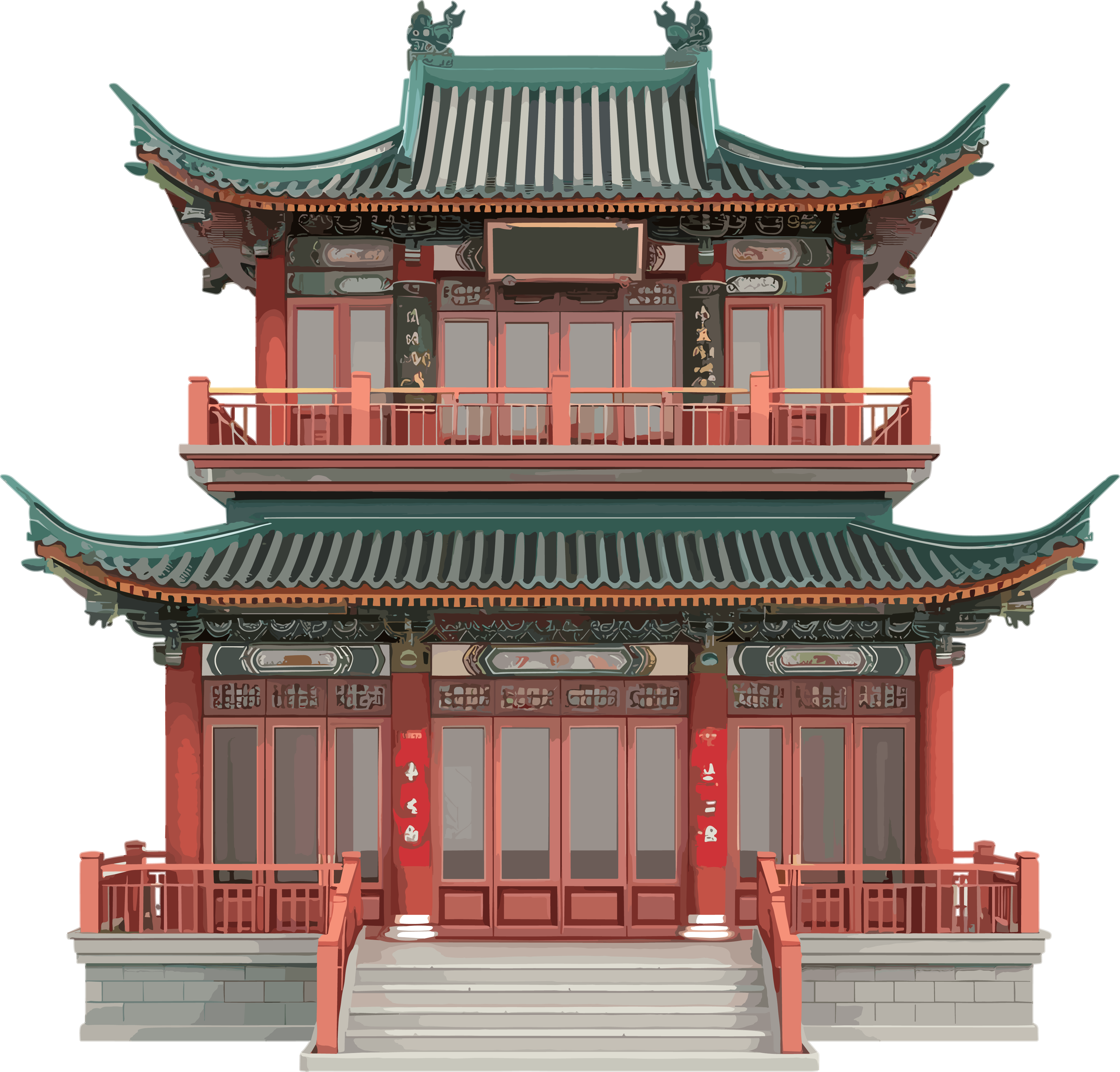 国风建筑商业设计插图