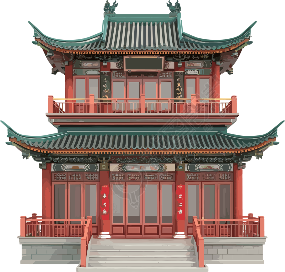 国风建筑商业设计插图