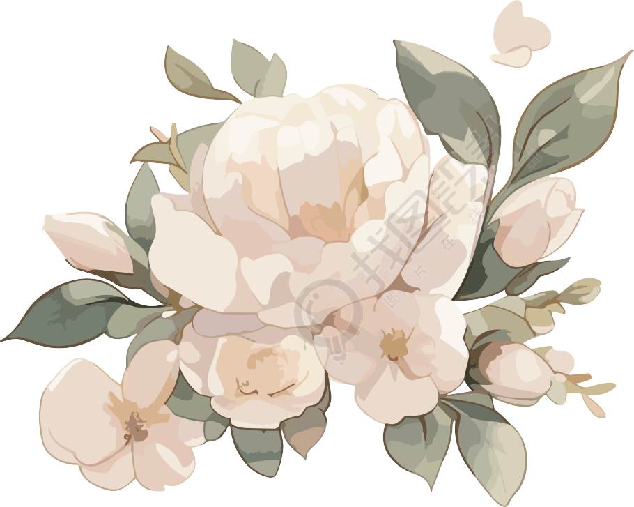 唯美花卉手账插图