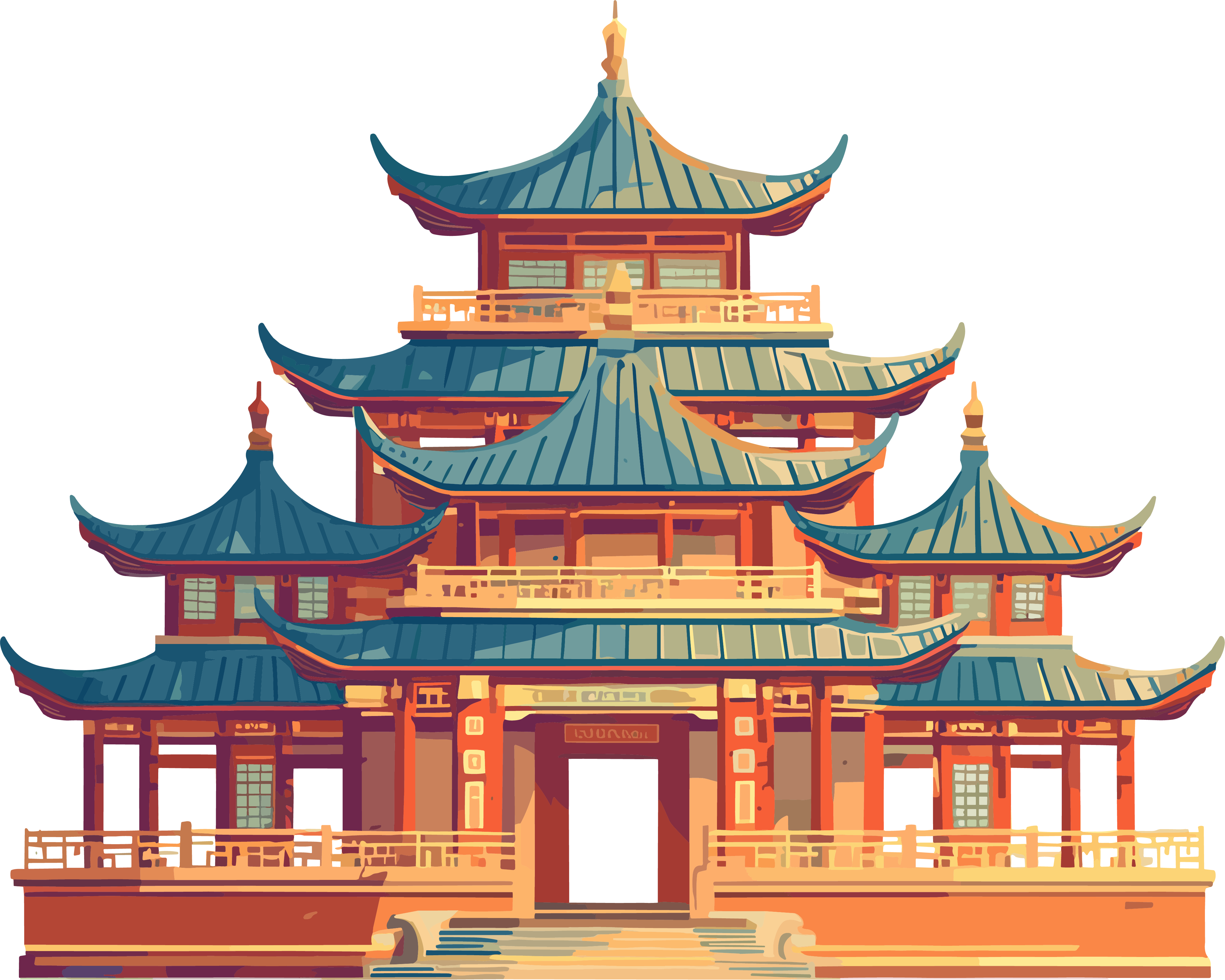 国风建筑可商用素材