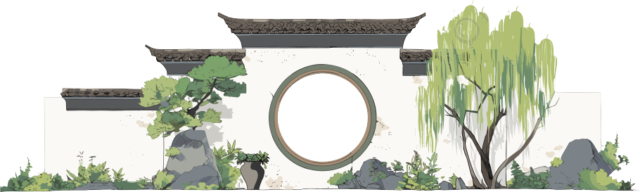 国风建筑插图设计素材
