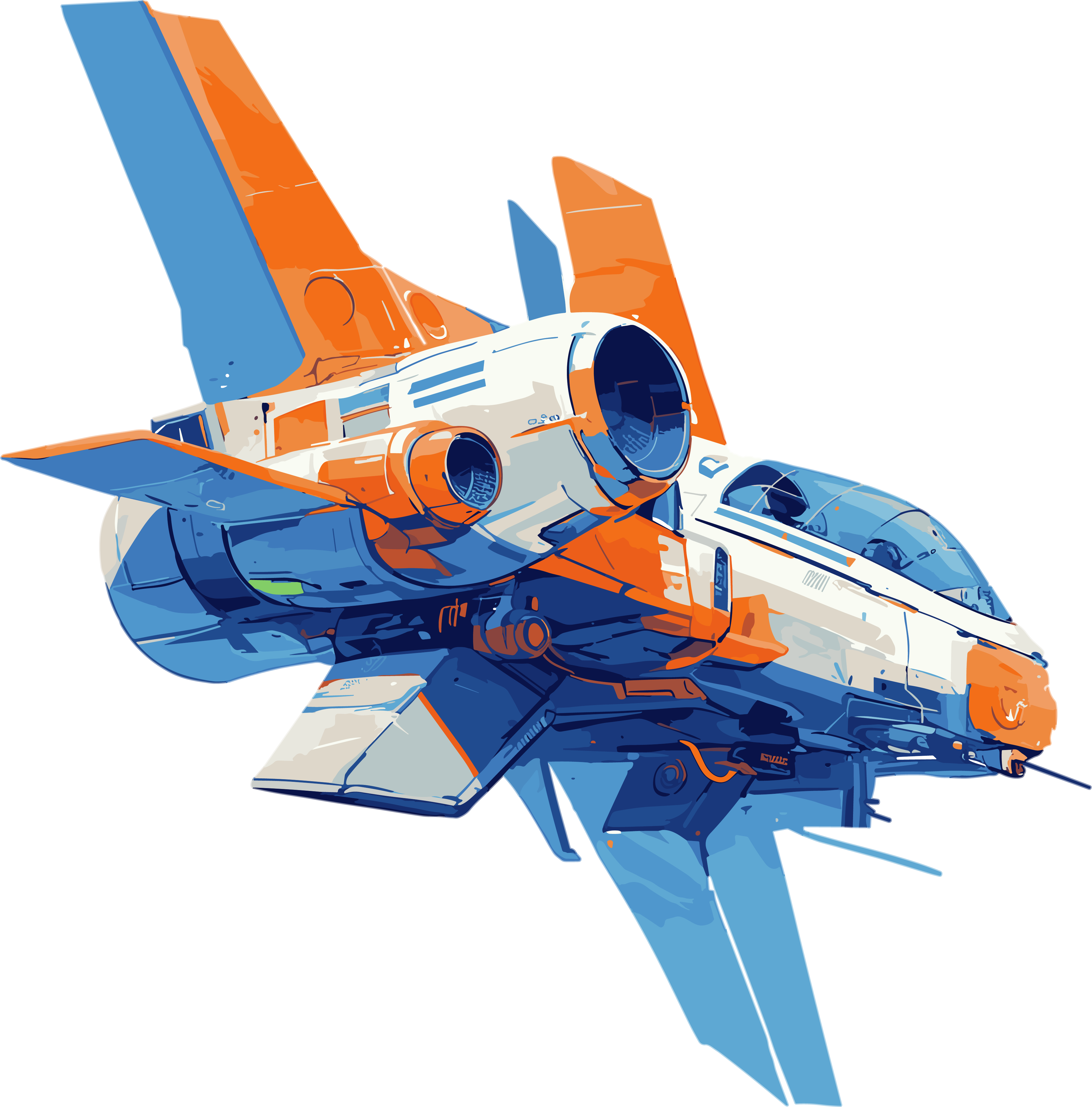 航空飞船创意商业插画