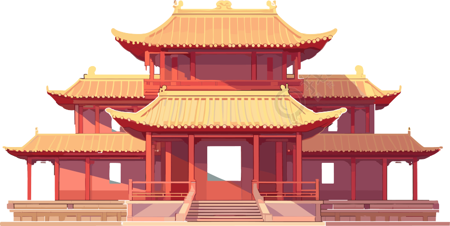 国风建筑简约美观素材