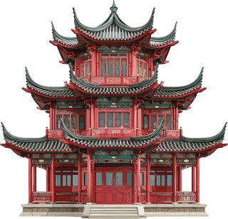 国风建筑矢量素材