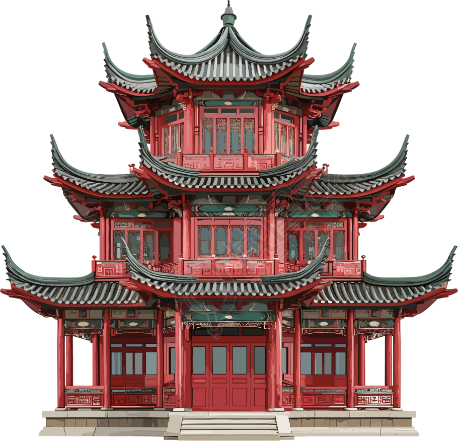 国风建筑矢量素材