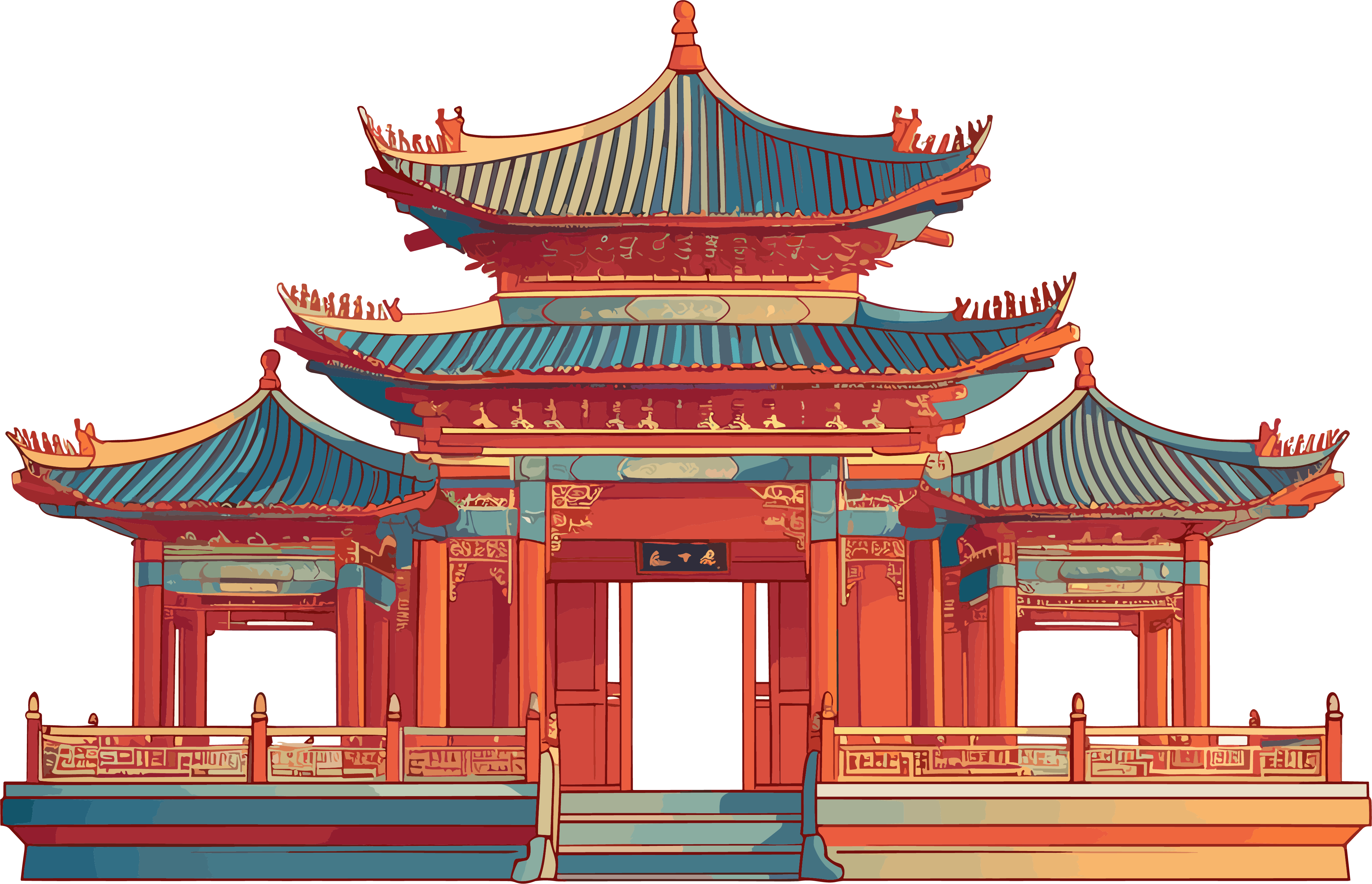 国风建筑美丽素材