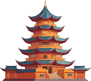 国风建筑插画