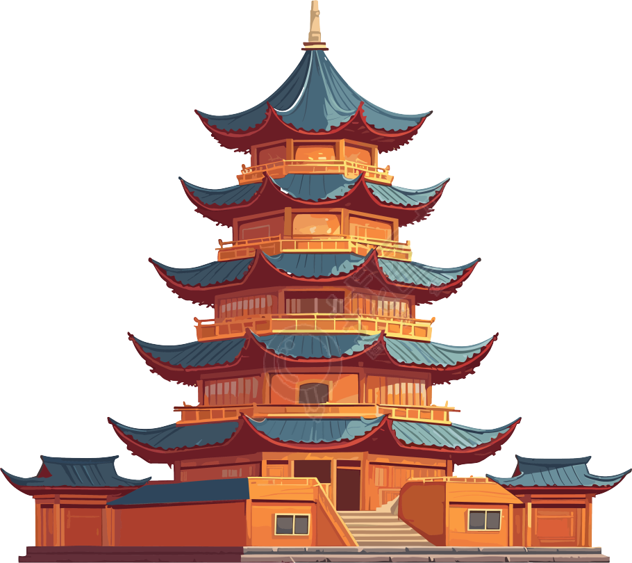 国风建筑插画