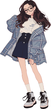 时尚女孩贴纸手账素材