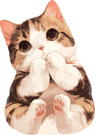 小猫贴纸手账元素