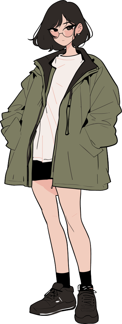 酷女孩手账装饰元素