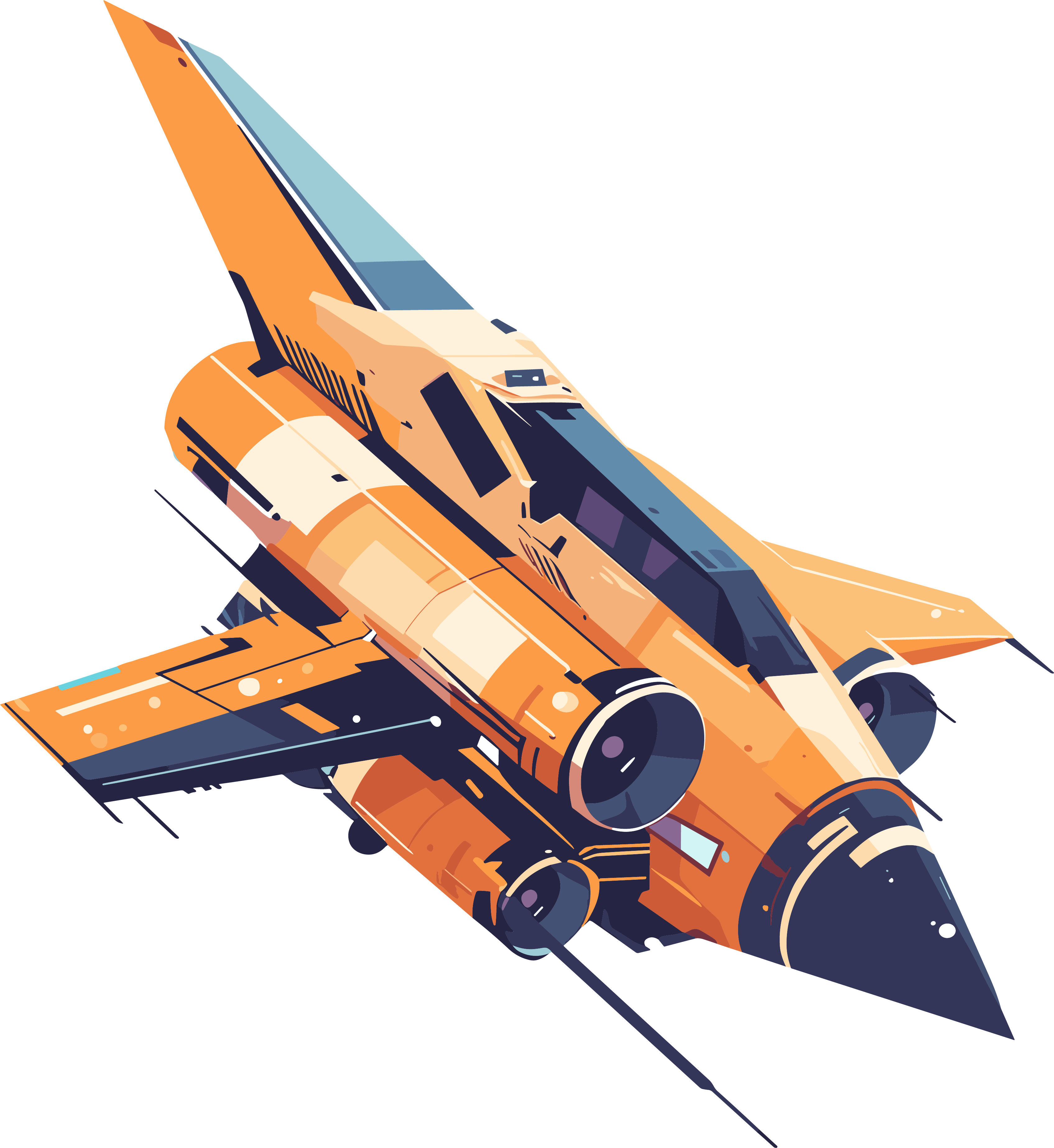 航空飞船插画设计元素