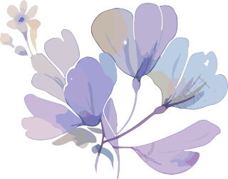 紫色小花手账装饰元素