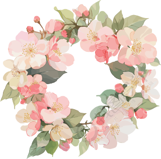 唯美花环手账插图