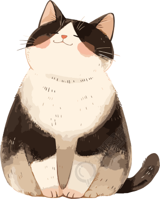 小胖猫手账简约素材