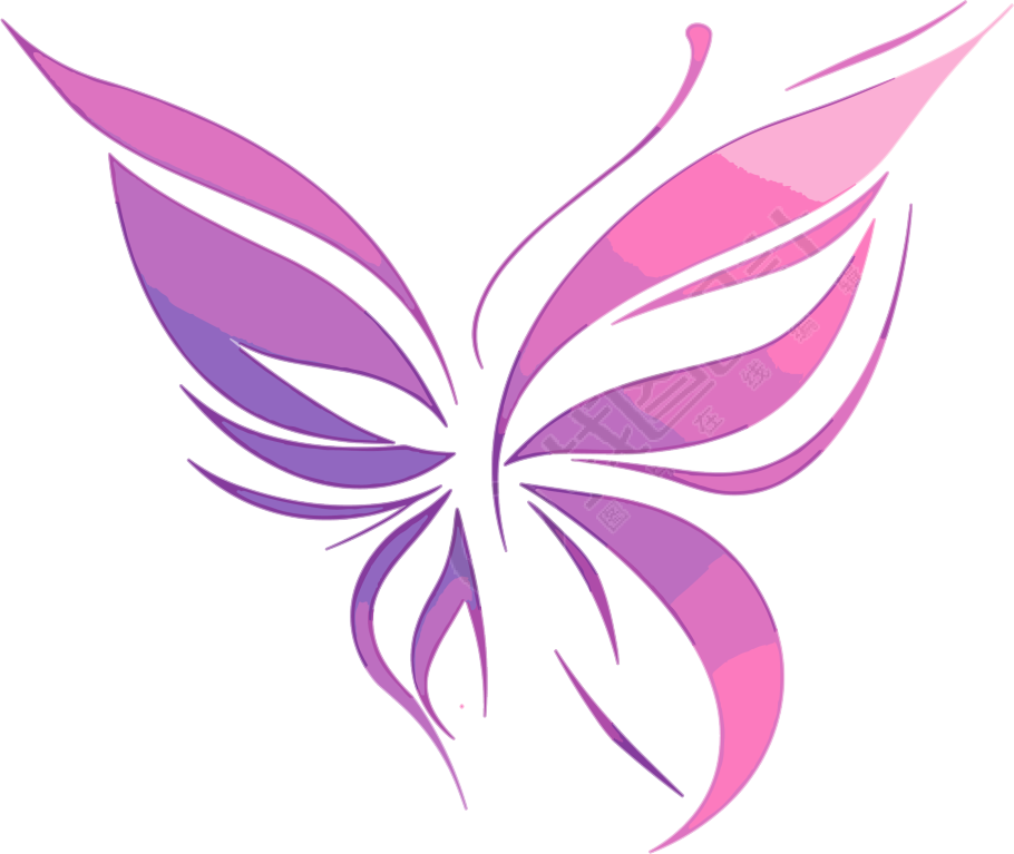 线条蝴蝶插画设计素材