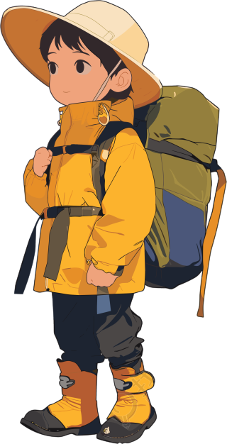 探险少年冒险插画