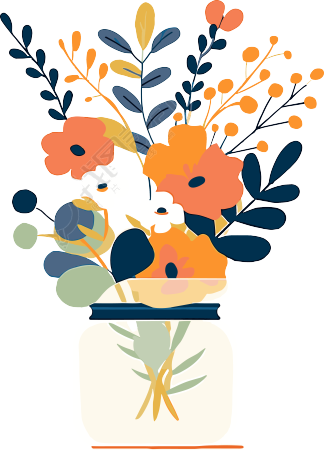 插花精美花卉插画
