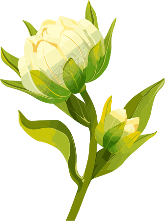 花苞向量插图