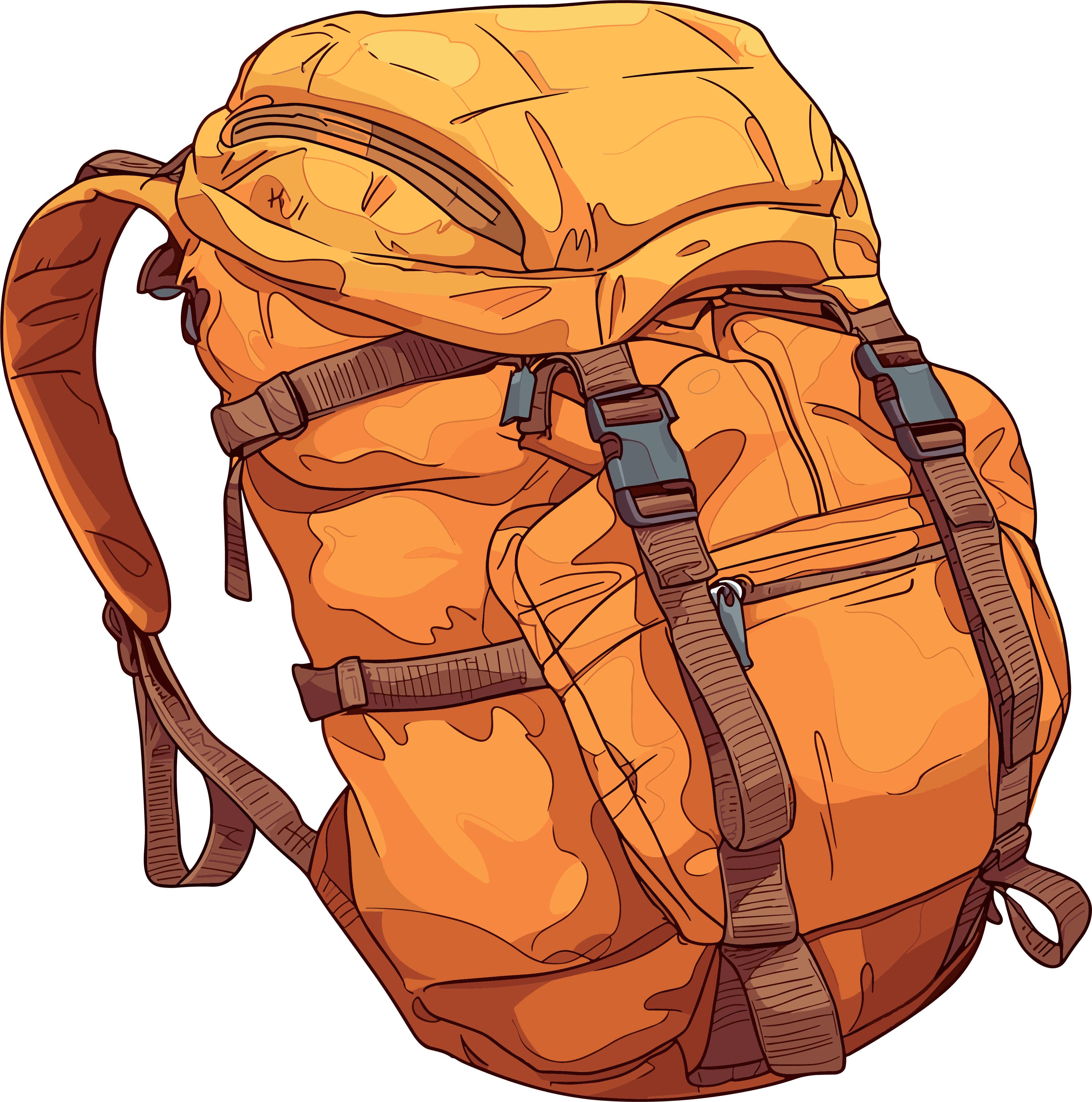 探险登山包矢量插图