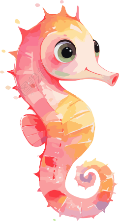 海马简约海洋生物元素