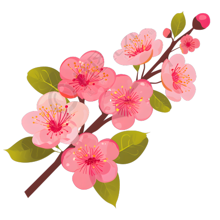 桃花唯美插图