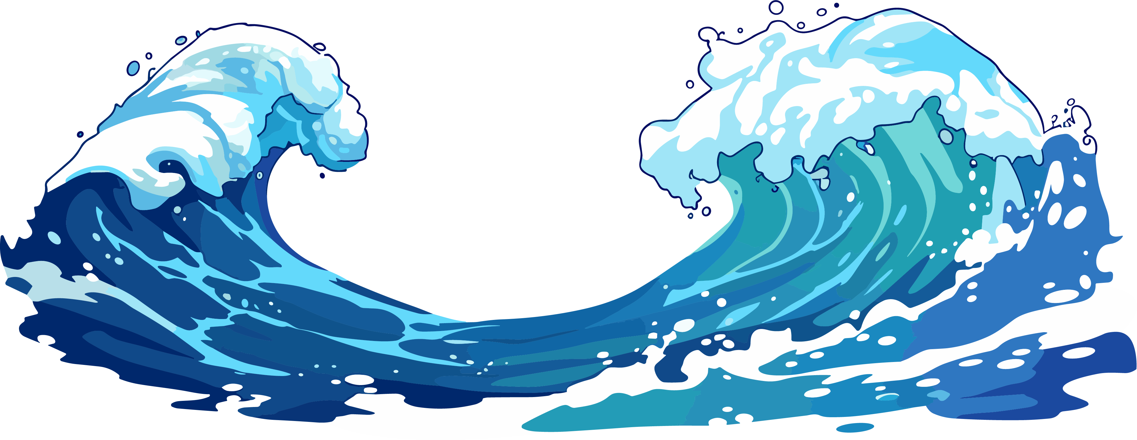 海浪卡通风格插画
