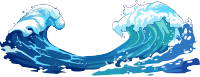 海浪卡通风格插画