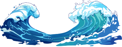 海浪卡通风格插画
