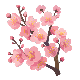 桃花插画素材
