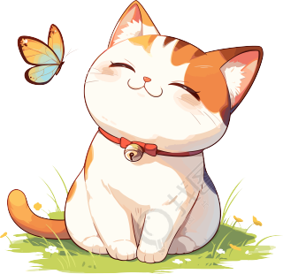 猫咪简洁笔触插图