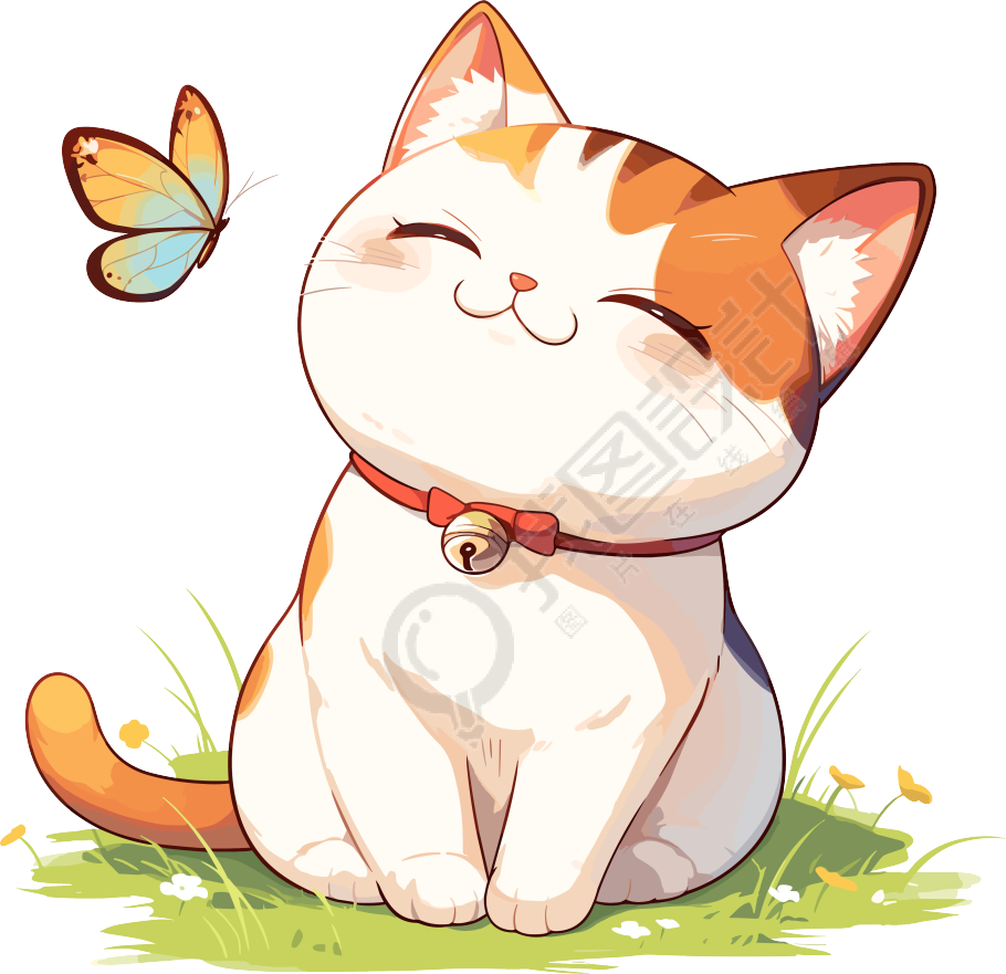 猫咪简洁笔触插图