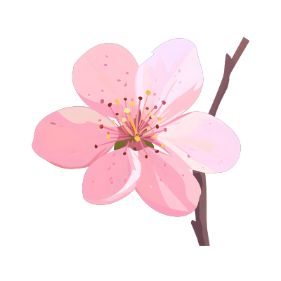 桃花创意插图