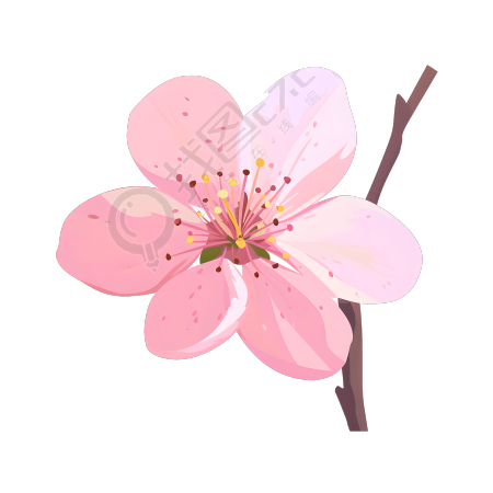 桃花创意插图