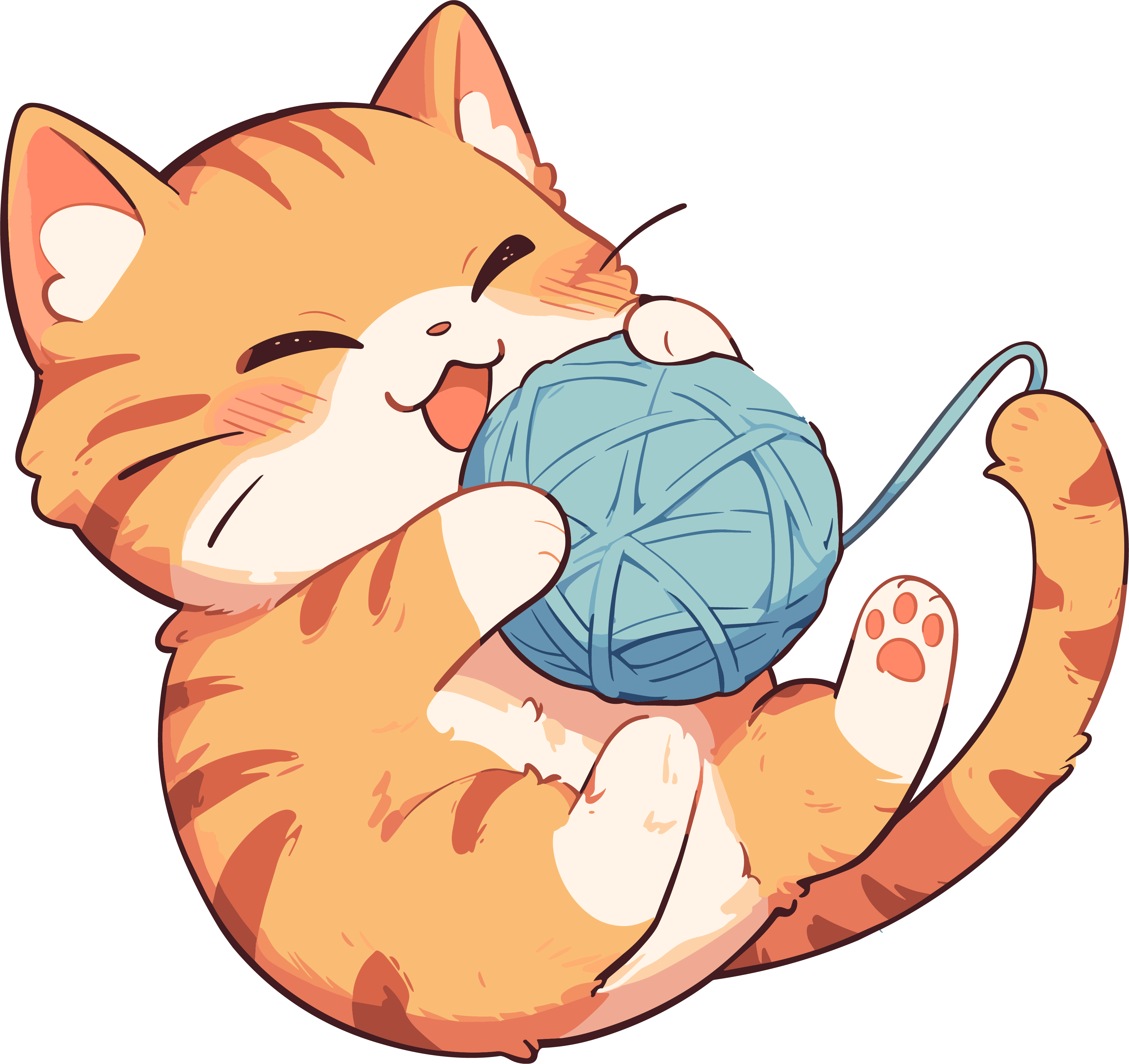 猫咪玩耍卡通素材