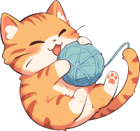 猫咪玩耍卡通素材