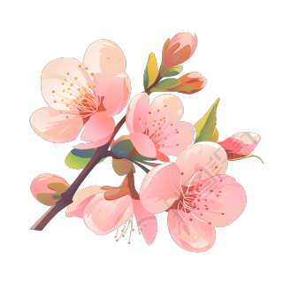 桃花简洁插图